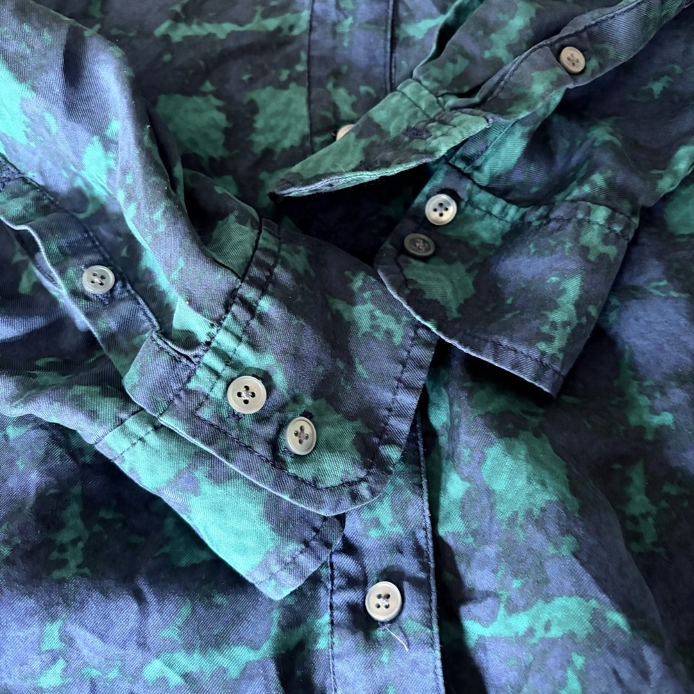 J Crew Collection Ruffle Collar Blouse Plaid 100% Silk Twill Button Down, S - Picture 10 of 12